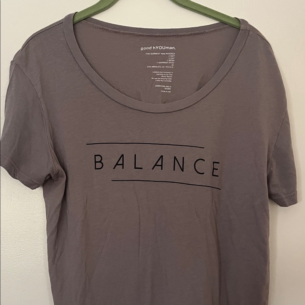 Good hYOUman Charcoal Balance Tee